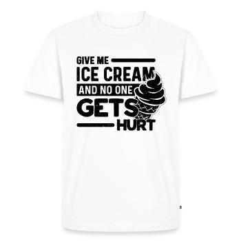 Donnez-moi de la crème glacée et de la crème glacée molle - T-shirt Premium bio Homme - blanc - Devant - Nico (187cm)