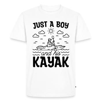 Just A Boy And His Kayaking Canoeing Kayak Lover - Men's Premium Organic T-Shirt - white - Front - Nico (187cm)