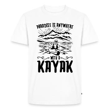 Le paradis est partout Kayak Canoë Kayak Amateur de kayak - T-shirt Premium bio Homme - blanc - Devant - Nico (187cm)