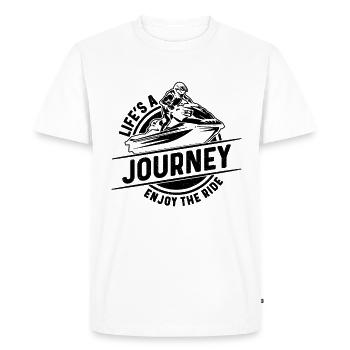 La vie est un voyage Profitez de la balade en jet skieur - T-shirt Premium bio Homme - blanc - Devant - Nico (187cm)