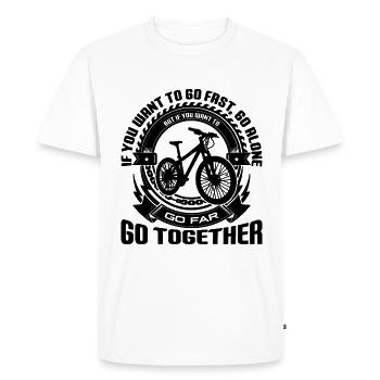 Si vous voulez aller en premier vélo de course VTT - T-shirt Premium bio Homme - blanc - Devant - Nico (187cm)