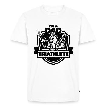 Je suis un père et un triathlète Race Triathlon Lamour - T-shirt Premium bio Homme - blanc - Devant - Nico (187cm)