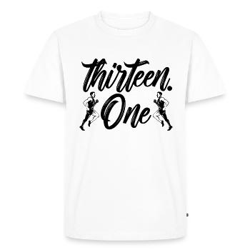 Treize marathoniens athlétiques d’un demi-marathon - T-shirt Premium bio Homme - blanc - Devant - Nico (187cm)