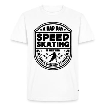 Une mauvaise journée de patinage de vitesse est patineur de vitesse - T-shirt Premium bio Homme - blanc - Devant - Nico (187cm)