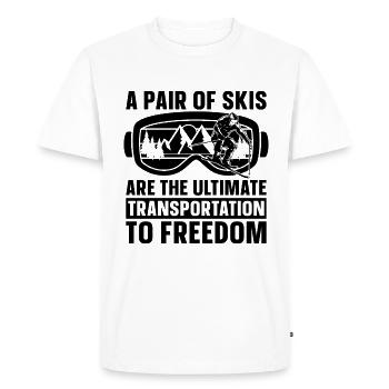 Une paire de skis est le skieur de ski de neige rétro XC - T-shirt Premium bio Homme - blanc - Devant - Nico (187cm)