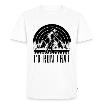 Je courrais ce marathonien de trail running trail runner - T-shirt Premium bio Homme - blanc - Devant - Nico (187cm)