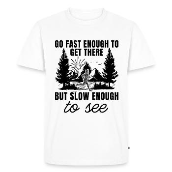 Allez assez vite pour suivre les athlètes de course de trail Trail Runner - T-shirt Premium bio Homme - blanc - Devant - Nico (187cm)