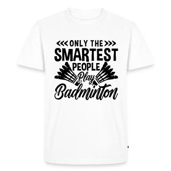 Only The Smartest People Net Shot Badminton Player - Men's Premium Organic T-Shirt - white - Front - Nico (187cm)