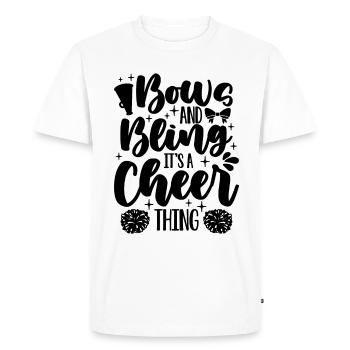 Bows And Bling It’s A Cheer Squad Cheerleader - T-shirt Premium bio Homme - blanc - Devant - Nico (187cm)