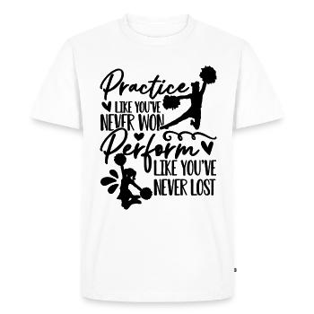 Entraînez-vous comme vous n’avez jamais encouragé les pom-pom girls de l’équipe - T-shirt Premium bio Homme - blanc - Devant - Nico (187cm)