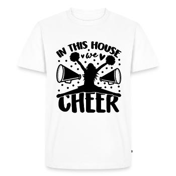 Dans cette maison, nous applaudissons aime danser pom-pom girls - T-shirt Premium bio Homme - blanc - Devant - Nico (187cm)