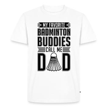 My Favorite Badminton Buddies Shuttlecock Player - Men's Premium Organic T-Shirt - white - Front - Nico (187cm)
