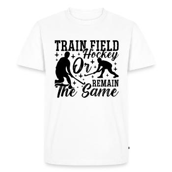 Train Field Hockey Insane Floor Ball Hockey Joueur - T-shirt Premium bio Homme - blanc - Devant - Nico (187cm)