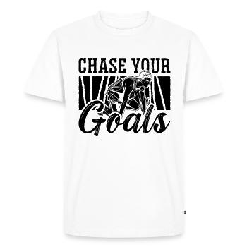 Poursuivez vos objectifs Sprinter de course de triathlon rétro - T-shirt Premium bio Homme - blanc - Devant - Nico (187cm)