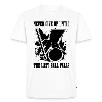 N’abandonnez jamais jusqu’à Cue Sports Snooker Pool Player - T-shirt Premium bio Homme - blanc - Devant - Nico (187cm)
