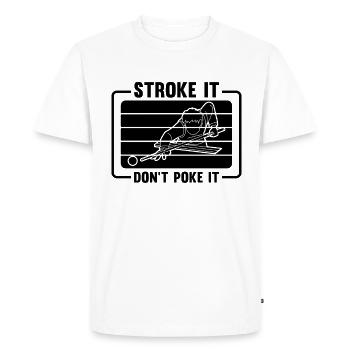 Stroke It Don’t Poke It Retro Snooker Pool Player - T-shirt Premium bio Homme - blanc - Devant - Nico (187cm)