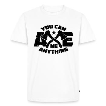 You Can Axe Me Axe Throwing Bullseye Axe Thrower - Men's Premium Organic T-Shirt - white - Front - Nico (187cm)