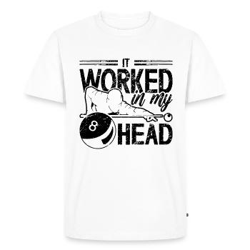 Ça a fonctionné dans ma tête Aime Cue Stick Pool Player - T-shirt Premium bio Homme - blanc - Devant - Nico (187cm)