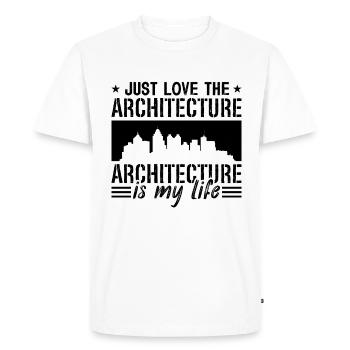 Just Love The Architecture Construction Architects - Men's Premium Organic T-Shirt - white - Front - Nico (187cm)