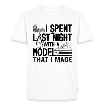 I Spent The Night With A Construction Architects - Men's Premium Organic T-Shirt - white - Front - Nico (187cm)