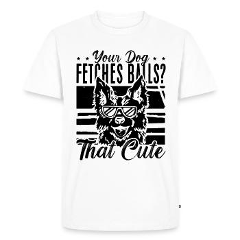 Votre chien va chercher Dresseurs d’animaux Dresseur de chiens rétro - T-shirt Premium bio Homme - blanc - Devant - Nico (187cm)