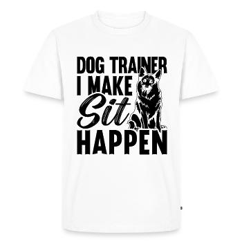 Dog Trainer I Make Sit Dog Trainer Animal Trainers - Men's Premium Organic T-Shirt - white - Front - Nico (187cm)