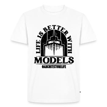 Life Is Better With Retro Architectural Architects - Men's Premium Organic T-Shirt - white - Front - Nico (187cm)
