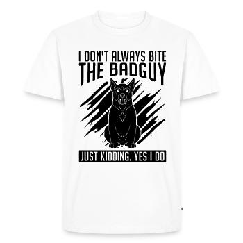 Je ne mords pas toujours les dresseurs d’animaux gardiens de zoo - T-shirt Premium bio Homme - blanc - Devant - Nico (187cm)