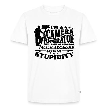 Je suis un caméraman mon niveau de caméraman de film - T-shirt Premium bio Homme - blanc - Devant - Nico (187cm)