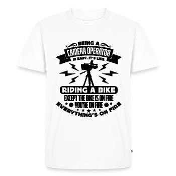 Being A Camera Operator Cameraman Camera Operators - Men's Premium Organic T-Shirt - white - Front - Nico (187cm)