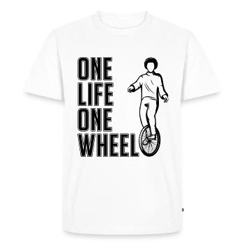 One Life One Wheel Unicycle Unicycling Unicyclist - Men's Premium Organic T-Shirt - white - Front - Nico (187cm)