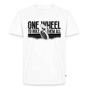One Wheel To Rule Unicycle Unicycling Unicyclist - Men's Premium Organic T-Shirt - white - Front - Nico (187cm)