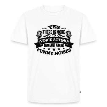 Oui, il y a plus à l’annonceur Acteurs de doublage dramatiques - T-shirt Premium bio Homme - blanc - Devant - Nico (187cm)