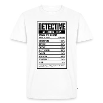 Détective Enquête sur la valeur nutritive Détectives - T-shirt Premium bio Homme - blanc - Devant - Nico (187cm)