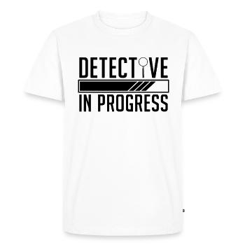 Détective en cours Enquêteur Détectives policiers - T-shirt Premium bio Homme - blanc - Devant - Nico (187cm)