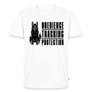 Obéissance Suivi Canin Berger Allemand Amoureux - T-shirt Premium bio Homme - blanc - Devant - Nico (187cm)