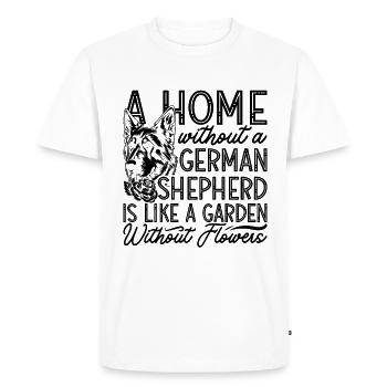 Une maison sans un amoureux du berger allemand canin - T-shirt Premium bio Homme - blanc - Devant - Nico (187cm)