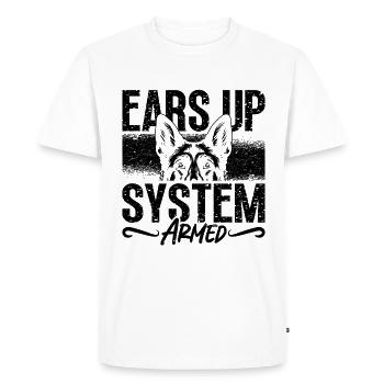 Système Ears Up Armé Canin Berger Allemand Amant - T-shirt Premium bio Homme - blanc - Devant - Nico (187cm)