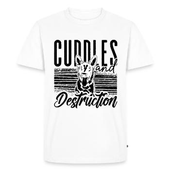 Câlins & Destruction Chien Police Chien Malinois Lant - T-shirt Premium bio Homme - blanc - Devant - Nico (187cm)
