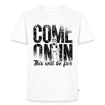 Venez dans cet amoureux malinois du berger belge - T-shirt Premium bio Homme - blanc - Devant - Nico (187cm)