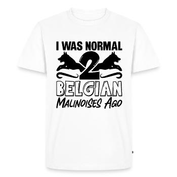 J’étais normal 2 Chien policier belge Malinois amant - T-shirt Premium bio Homme - blanc - Devant - Nico (187cm)