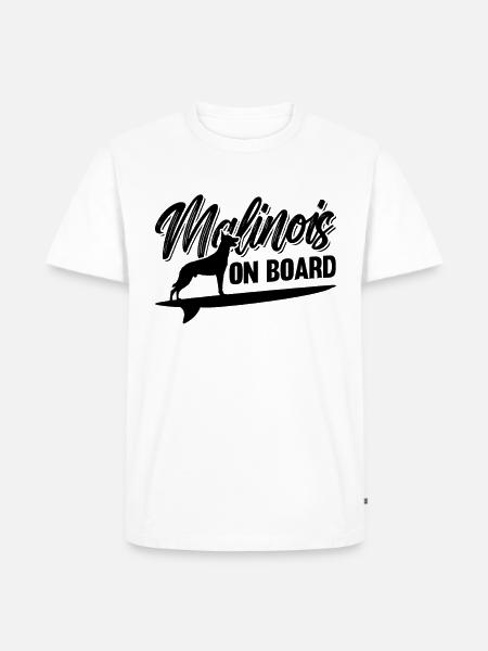 Malinois à bord du berger belge Malinois Lover - T-shirt Premium bio Homme - blanc