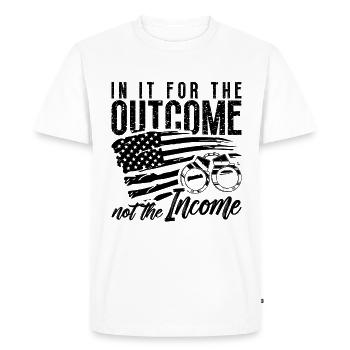 In It For The Outcome Police Probation Agents - T-shirt Premium bio Homme - blanc - Devant - Nico (187cm)