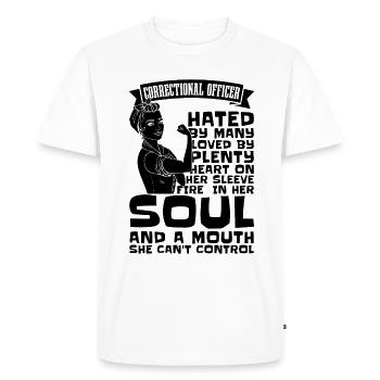 Correctional Officer Hated By Many Police Officers - Men's Premium Organic T-Shirt - white - Front - Nico (187cm)