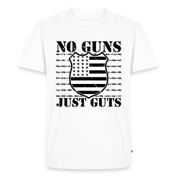 No Guns Just Guts Thin Silver Corrections Officers - Men's Premium Organic T-Shirt - white - Front - Nico (187cm)