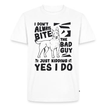 Je ne mords pas toujours l’amant Malinois du chien de travail - T-shirt Premium bio Homme - blanc - Devant - Nico (187cm)