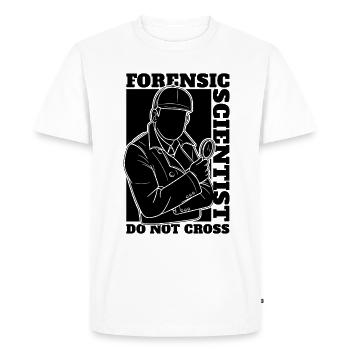Les criminalistiques ne traversent pas les lieux du crime - T-shirt Premium bio Homme - blanc - Devant - Nico (187cm)