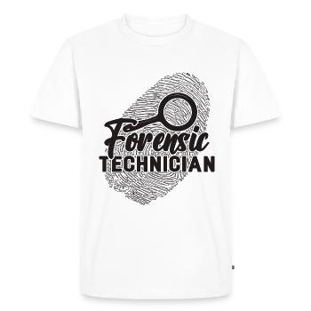 Technicien judiciaire Spécialiste des empreintes digitales - T-shirt Premium bio Homme - blanc - Devant - Nico (187cm)