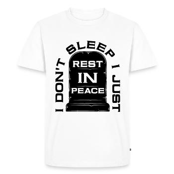 Je ne dors pas je ne fais que des embaumeurs embaumant des embaumeurs - T-shirt Premium bio Homme - blanc - Devant - Nico (187cm)