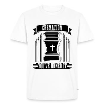 Cremation You've Urned It Mortuary Embalmers - Men's Premium Organic T-Shirt - white - Front - Nico (187cm)